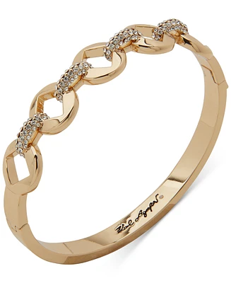 Karl Lagerfeld Paris Gold-Tone Pave Square-Cut Link Bangle Bracelet