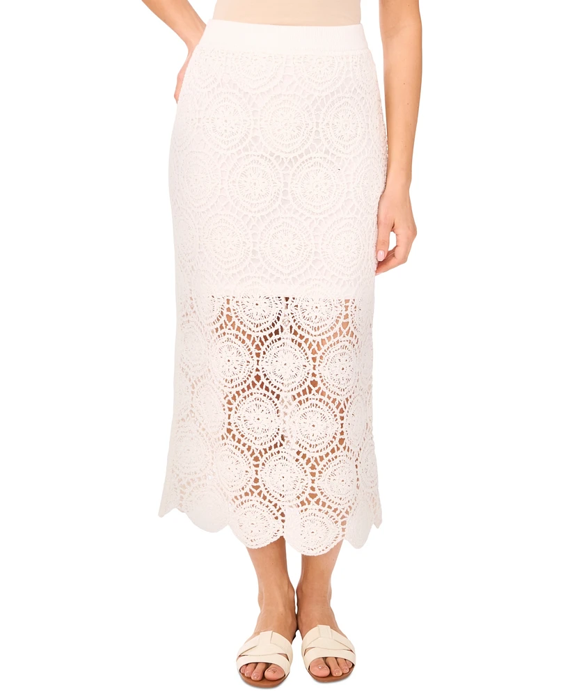 1.state Women's Crochet Midi Skirt