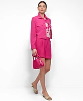 Dkny Women's Aero Crepe Button-Front Cropped Jacket