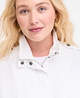 On 34th Plus Snap-Front Cinched-Hem Utility Jacket, Exclusively at Macy's