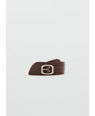 Mango Women's Buckle Leather Belt