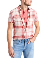 Men's Sagrino Fitted Short Sleeve Plaid Button-Front Shirt