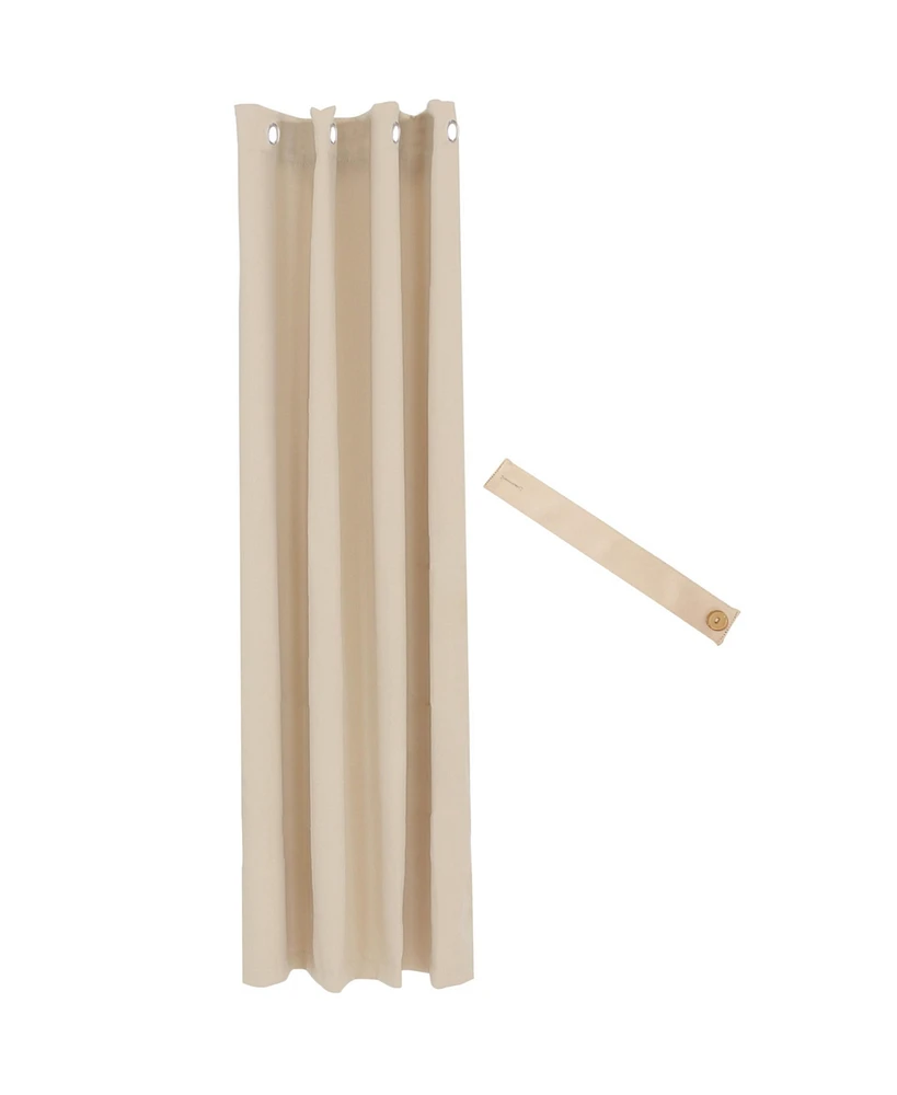 52 x 84 Inch Outdoor Room-Darkening Curtain Panel with Grommet Top - Includes Tieback - Beige