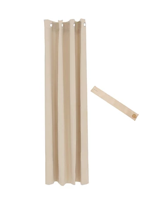 52 x 84 Inch Outdoor Room-Darkening Curtain Panel with Grommet Top - Includes Tieback - Beige