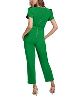 Calvin Klein Women's Belted Tulip-Sleeve Jumpsuit
