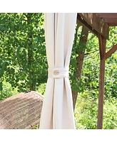 52 x 120-Inch Outdoor Room-Darkening Curtain Panel with Grommet Top and Tieback - Indoor and Outdoor Use - Beige