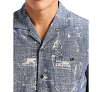 Men's Sonix Relaxed-Fit Nautical-Print Button-Down Camp Shirt