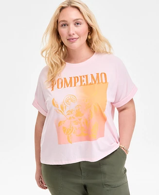 On 34th Trendy Plus Pompelmo Graphic T-Shirt, Exclusively at Macy's
