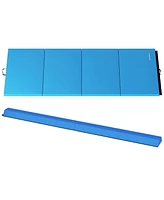 BalanceFrom Fitness All Purpose Mat with 8 Ft Balance Beam Gymnastic Set, Blue