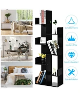 8-Tier Bookshelf Bookcase with 8 Open Compartments Space-Saving Storage Rack