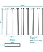 101 x 83 Inch Outdoor Blackout Curtain with Grommet Top - Includes Tieback - Blue - Set of 2