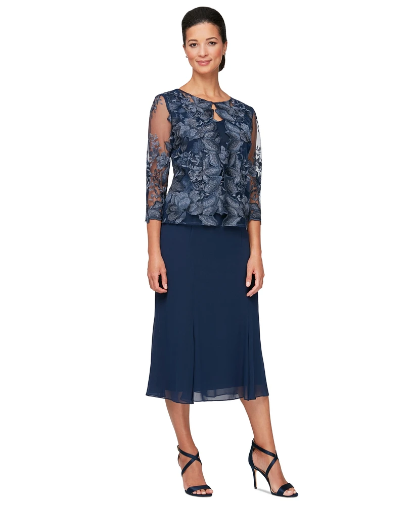 Alex Evenings Petite 2-Pc. Lace Jacket Dress Set