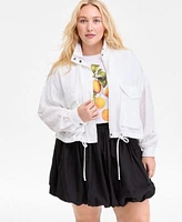 On 34th Trendy Plus Size Utility Jacket Graphic T Shirt Bubble Mini Skirt Exclusively At Macys