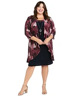 R & M Richards Plus Neck-Sheath Dress Chiffon Jacket