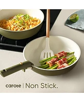 Carote 19pcs Pots and Pans Set Non Stick, Cookware Set with Detachable Handle, Kitchen Cookware Sets with Removable Handle, Oven Safe, Cream White