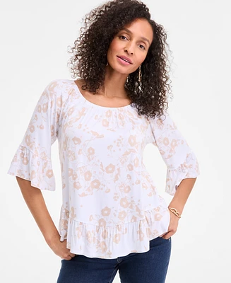 Style & Co Petite Morning Glories Convertible Top, Exclusively at Macy's