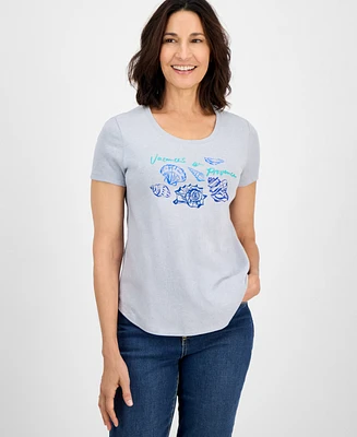 Style & Co Women's Crewneck Graphic T-Shirt, Exclusively at Macy's