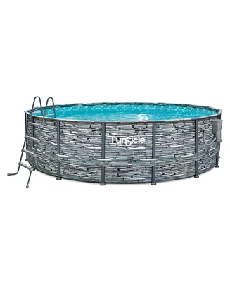 Funsicle 16' x 48" Oasis Designer Outdoor Above Ground Swimming Pool Set, Stone