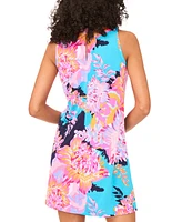 Msk Petite Printed Round-Neck Sleeveless Shift Dress