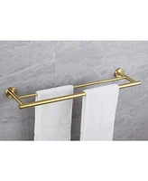Space-Saving Double Towel Bar for Organized Bathroom Storage