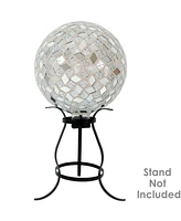 10-inch Gazing Ball for Garden - Crackled Glass Mosaic Gazing Globe for Outside