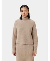 Gobi Cashmere Women's Cropped T-Neck Sweater