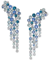 Eliot Danori Silver-Tone Stone Climber Earrings, Exclusively at Macy's