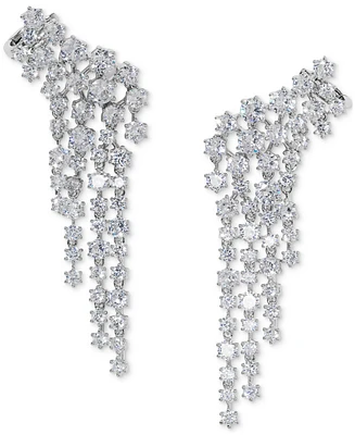 Eliot Danori Silver-Tone Stone Climber Earrings, Exclusively at Macy's