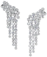 Eliot Danori Silver-Tone Stone Climber Earrings, Exclusively at Macy's