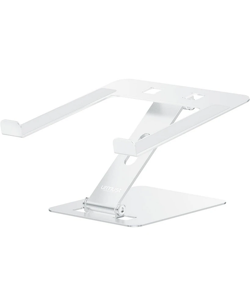 Urmust Foldable Laptop Stand, Height Adjustable Ergonomic Computer Stand for Desk, Aluminum Portable Laptop Riser Holder Mount Compatible with MacBook