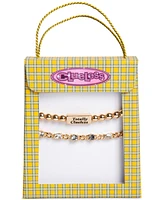 Clueless Gold-Tone 2-Pc. Set Crystal Slider & Totally Clueless Beaded Stretch Bracelets
