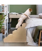 Home Base 5-Step Dog Stairs for Bed, Dog Steps for Couch, Pet Stair for Cats and Dogs Non-Slip and High Density Foam
