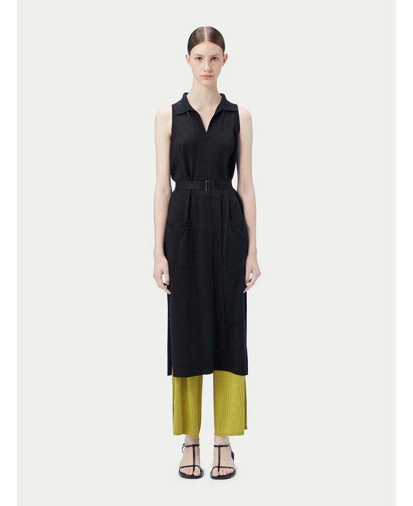 Gobi Cashmere Women's Sleeveless Silk Polo Dress