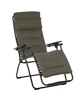 Reclining Steel Zero Gravity Chair with Cushion for Lawn Deck and Poolside
