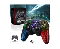 Double vibration Wireless Controller with Rgb Led Lights Turbo Function for Windows 7/8/10/11