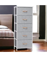 Lightweight Steel and Fabric Chest with Five Drawers for Small Spaces