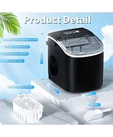 Zafro Countertop Ice Maker, Portable Machine with Self-Cleaning, 26.5 lbs/24H, Fast 9 Bullet Cubes 6 Mins, Compact Maker Basket &