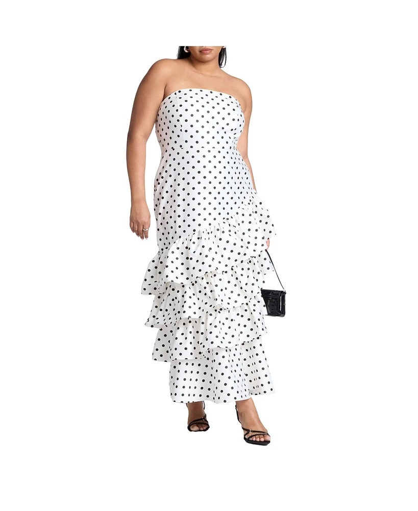 Eloquii Plus Ruffle Dot Gown