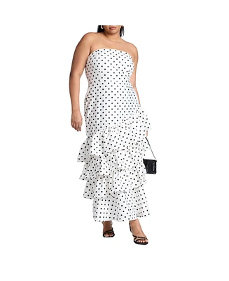 Eloquii Plus Ruffle Dot Gown