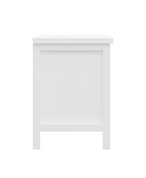 Two Drawer Nightstand with Solid Wood Top for Bedroom Storage