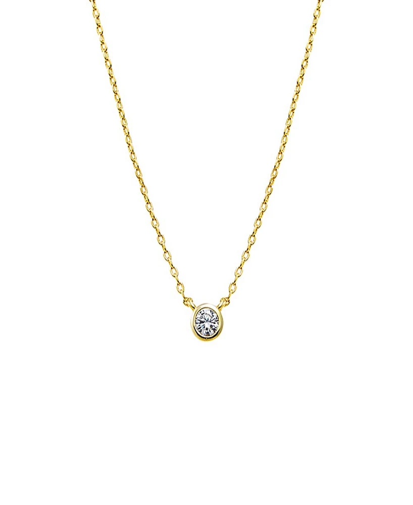By Adina Eden Mini Cubic Zirconia Bezel Pendant Necklace