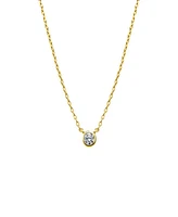 By Adina Eden Mini Cubic Zirconia Bezel Pendant Necklace