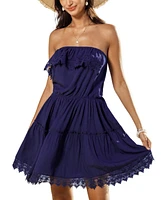 Cupshe Women's Moonlit Whispers Navy Mini Beach Dress