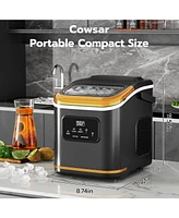 Zafro Countertop ice Maker produces lbs of daily, featuring an Led display, timer, self-cleaning function, and a portable handle. Its compact desi