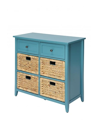 Stylish Teal Storage Chest with Drawers for Organizing Home Essentials