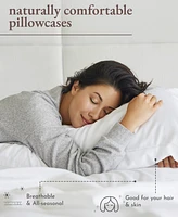 Standard/Queen Pillowcases Set of 2 – 100% Cotton, Soft & Cooling Sateen, Fits Standard and Queen Pillows