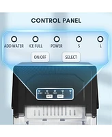 Zafro Portable Ice Maker, 26.5 lbs/day, Self-Cleaning, 9 Cubes 6-9 mins, Double Handle, 2 Sizes Bullet Ice, Includes Scoop & Basket, Perfect fo