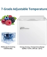 Zafro Mini Freezer, 1.2 Cu.ft Small Upright Freezer with Handle, Removable Shelves, 7 Adjustable Thermostat, Low Noise for Bedroom/Apartment/Office