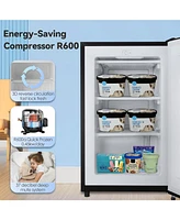Zafro Compact Upright Freezer, 2.3 Cu Ft with Handle, Removable Shelves, Adjustable Thermostat, Low Noise Design for Bedroom, Apartment or Office