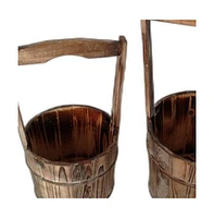 Wood Garden Planter Set – 2 Pieces for Outdoor Landscaping